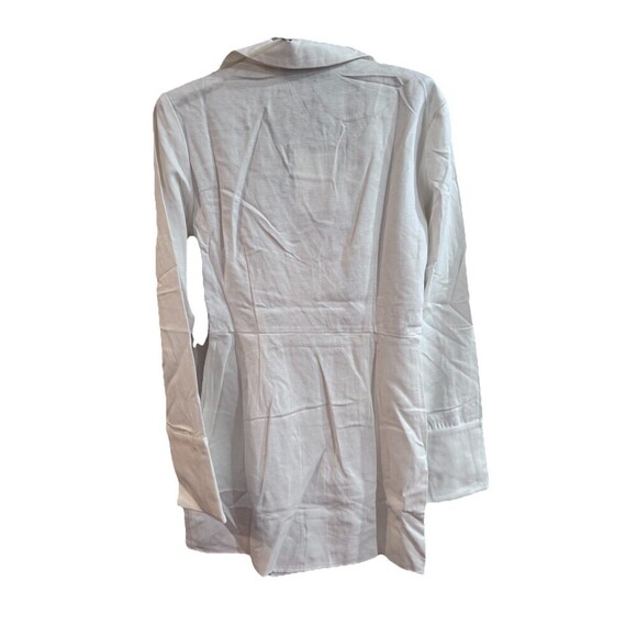 Revolve Rachel Purcell V Neck Mini Dress Small White NEW Cuffs Rehearsal Dinner - Picture 2 of 8